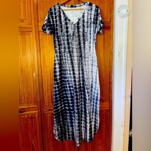 Huskary Tie Dye V-Neck Dress L